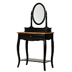 Трельяж черный из массива березы с зеркалом и ящиком Vintage варинант исполнения - 1 | Loft Concept в Барнауле