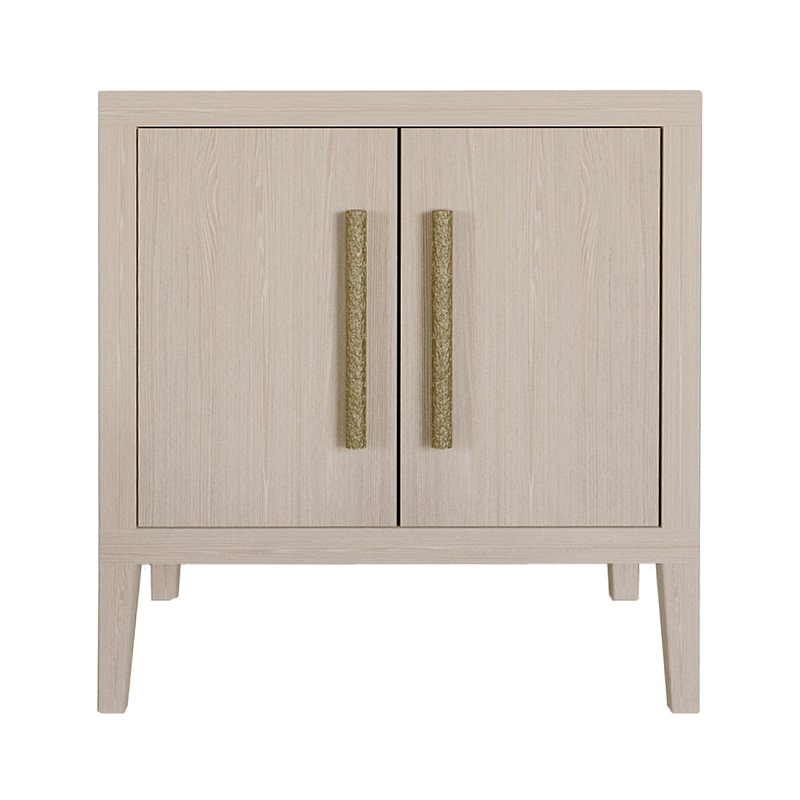 Тумбочка Primo с дверцами шпон Светлый дуб Древесина Золотой в Барнауле | Loft Concept 