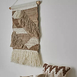 Панно из шерсти и хлопка с узором Beige Calista Cascade варинант исполнения - 4 | Loft Concept в Барнауле