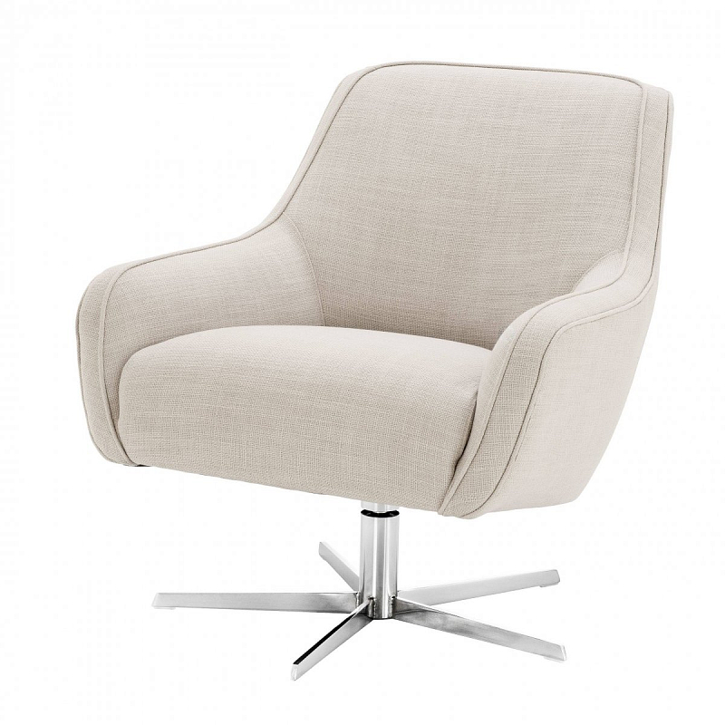 Кресло Eichholtz Swivel Chair Serena Natural Никель Молочный Кресло Eichholtz Swivel Chair Serena Natural Никель Молочный в Барнауле | Loft Concept