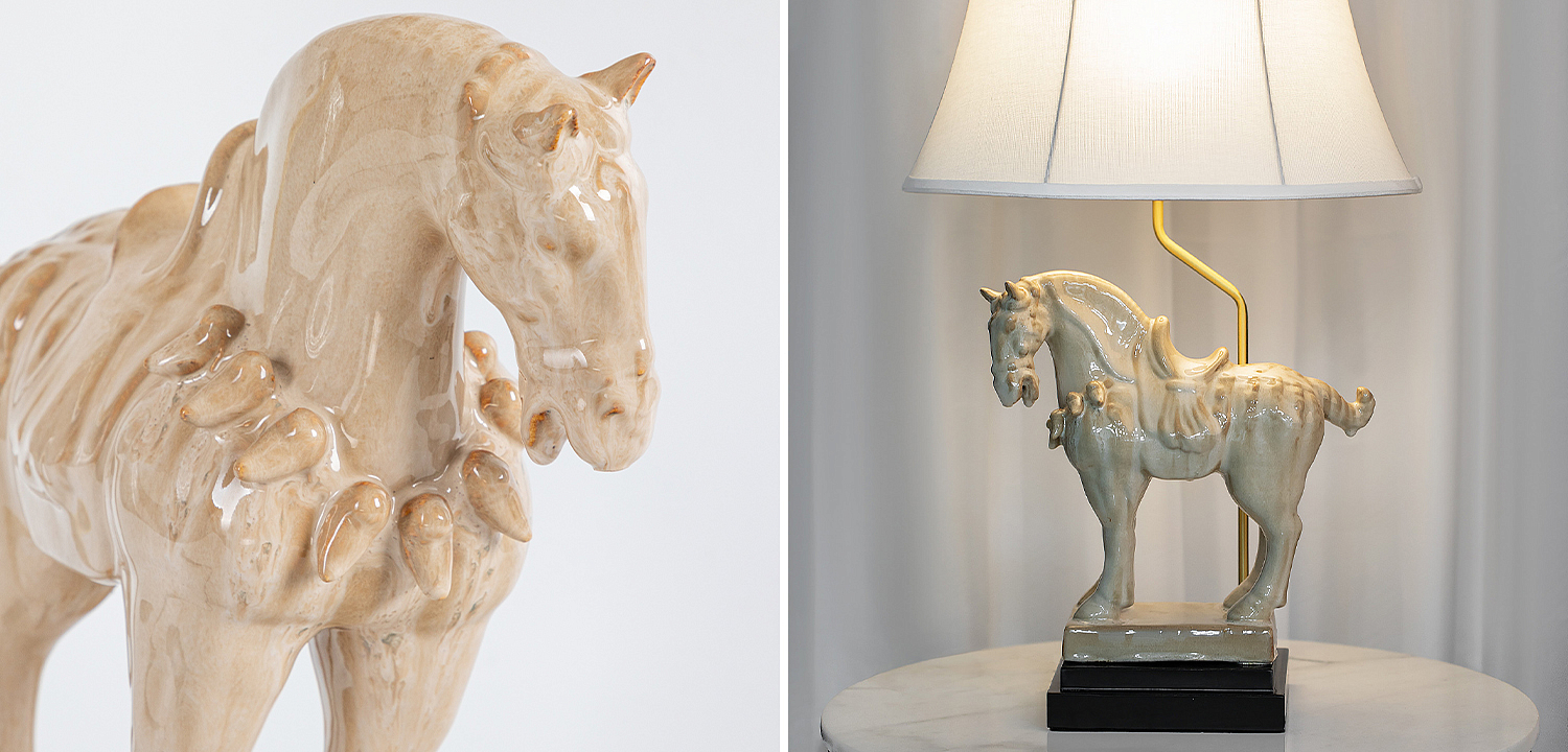 Настольная лампа Dynasty Tang Horse Sculpture Lampshade Настольная лампа Dynasty Tang Horse Sculpture Lampshade - Loft-Concept в Барнауле