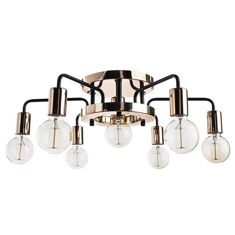 Потолочный светильник Loft Industrial Glossy Gold Ceiling Черный Глянцевое золото Потолочный светильник Loft Industrial Glossy Gold Ceiling Черный Глянцевое золото в Барнауле | Loft Concept