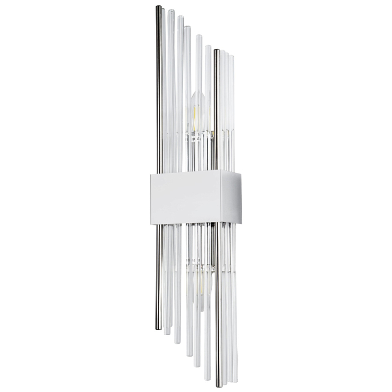 Бра с декором в виде хрустальных трубочек Nembus Chrome Glass Wall Lamp Хром Прозрачное Стекло Бра с декором в виде хрустальных трубочек Nembus Chrome Glass Wall Lamp Хром Прозрачное Стекло в Барнауле | Loft Concept