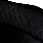 Барный стул со спинкой и подлокотниками на 4-х деревянных ножках Douglas Rhombus Черный Велюр варинант исполнения - 4 | Loft Concept в Барнауле