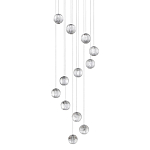 Люстра каскадная с прозрачными шарообразными плафонами Crystal Globule варинант исполнения - 1 | Loft Concept в Барнауле