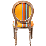 Стул бежевый в разноцветную полоску из натурального бука с изображением птиц и цветов Blooming Red Blue Birds Colorful Stripes Chair варинант исполнения - 3 | Loft Concept в Барнауле