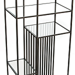 Стеллаж из металла и стекла Menzie Black Stripes Metal Rack варинант исполнения - 3 | Loft Concept в Барнауле