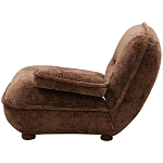 Кресло без подлокотников коричневое ну круглых деревянных ножках Loup Plush Armchair Brown варинант исполнения - 2 | Loft Concept в Барнауле