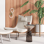 Бра с белым плафоном в форме восьмерки и круглым основанием Luke Lampco Tracer Lamp варинант исполнения - 6 | Loft Concept в Барнауле