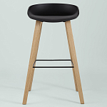 Барный стул на ножках из натурального дерева Boras Black варинант исполнения - 3 | Loft Concept в Барнауле