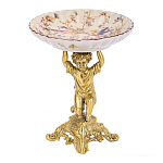 Чаша с цветочным орнаментом на ножке в виде бронзового ангела Eden Garden варинант исполнения - 1 | Loft Concept в Барнауле