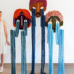 Вязаный Арт-Объект на стену из трех элементов Triptych варинант исполнения - 2 | Loft Concept в Барнауле