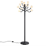 Торшер с плафонами из белых фарфоровых цветов на изогнутых ветвях Floralis варинант исполнения - 3 | Loft Concept в Барнауле