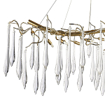 Линейная люстра с хрустальными подвесками в виде капель Droplet Crystal Gold Linear Chandelier 12 варинант исполнения - 2 | Loft Concept в Барнауле