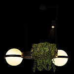 Подвесной светильник с 2-мя шарообразными плафонами и цилиндрическим спотом Light of Еyes варинант исполнения - 5 | Loft Concept в Барнауле