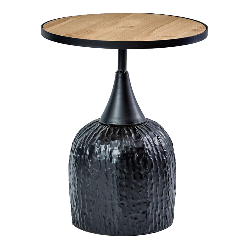 Приставной столик с факутрным черным основанием Ethiopia Кремовый Черный в Барнауле | Loft Concept 