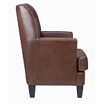 Кресло из натуральной кожи c мягкими подлокотниками на 4-х деревянных ножках из массива бука Joseph Armchair brown варинант исполнения - 2 | Loft Concept в Барнауле