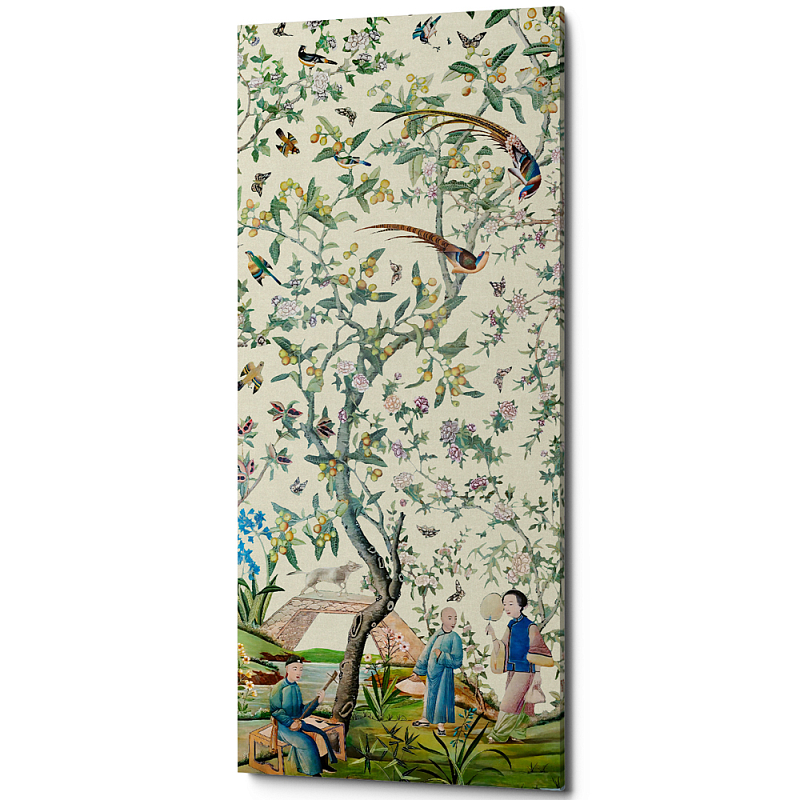 Постер на холсте в стиле шинуазри с изображением сада Beige Chinoiserie Imperial Garden Poster Бежевый Мульти в Барнауле | Loft Concept 
