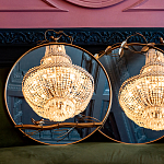 Зеркало настенное в раме золотого цвета с декором птица на ветке Mirror Portal варинант исполнения - 3 | Loft Concept в Барнауле