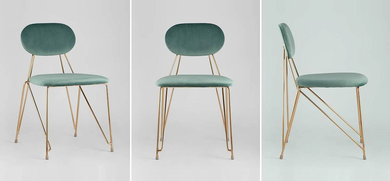 Стул Alice Chair Велюр Мятный цвет Стул Alice Chair Велюр Мятный цвет - Loft-Concept в Барнауле