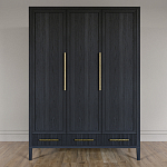 Большой Шкаф Primo Черный дуб с 3 дверьми и 3 выдвижными ящиками варинант исполнения - 1 | Loft Concept в Барнауле