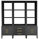 Модульный стеллаж Primo из трех составных элементов Черный дуб варинант исполнения - 1 | Loft Concept в Барнауле