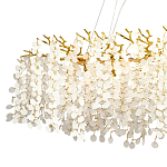 Линейная люстра с круглыми хрустальными подвесками Fairytree Gold Crystal Branches Linear Chandelier  варинант исполнения - 2 | Loft Concept в Барнауле