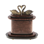 Часы настольные из натурального камня с декором в виде двух лебедей Swans Stone Clock варинант исполнения - 7 | Loft Concept в Барнауле