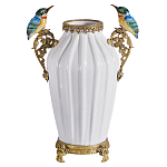 Ваза белого цвета из фарфора с птичкми White Garden варинант исполнения - 1 | Loft Concept в Барнауле