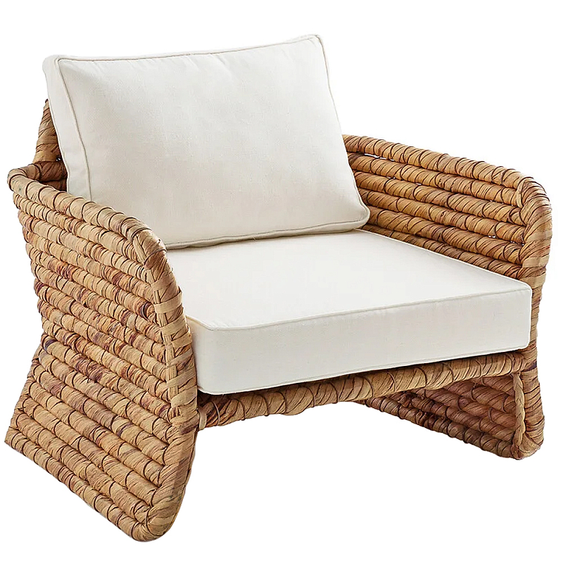 Кресло из плетеного гиацинта Gardner Wicker Armchair Коричневый Молочный Кресло из плетеного гиацинта Gardner Wicker Armchair Коричневый Молочный в Барнауле | Loft Concept