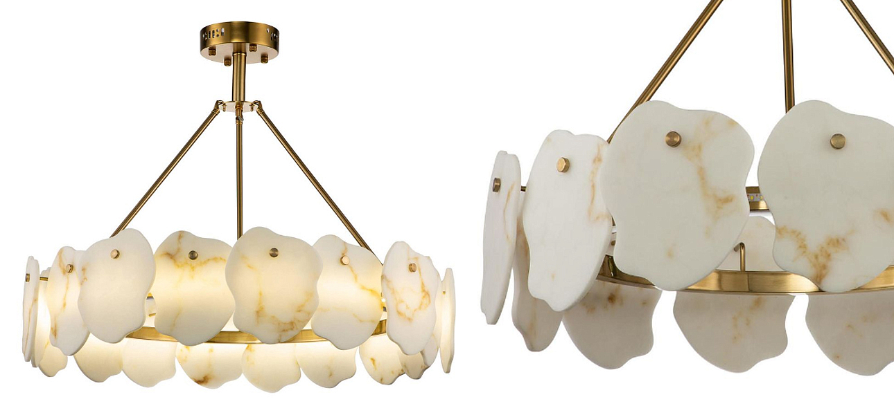 Люстра Мрамор Lucretia Marble Round Chandelier 80 см Люстра Мрамор Lucretia Marble Round Chandelier 80 см - Loft-Concept в Барнауле