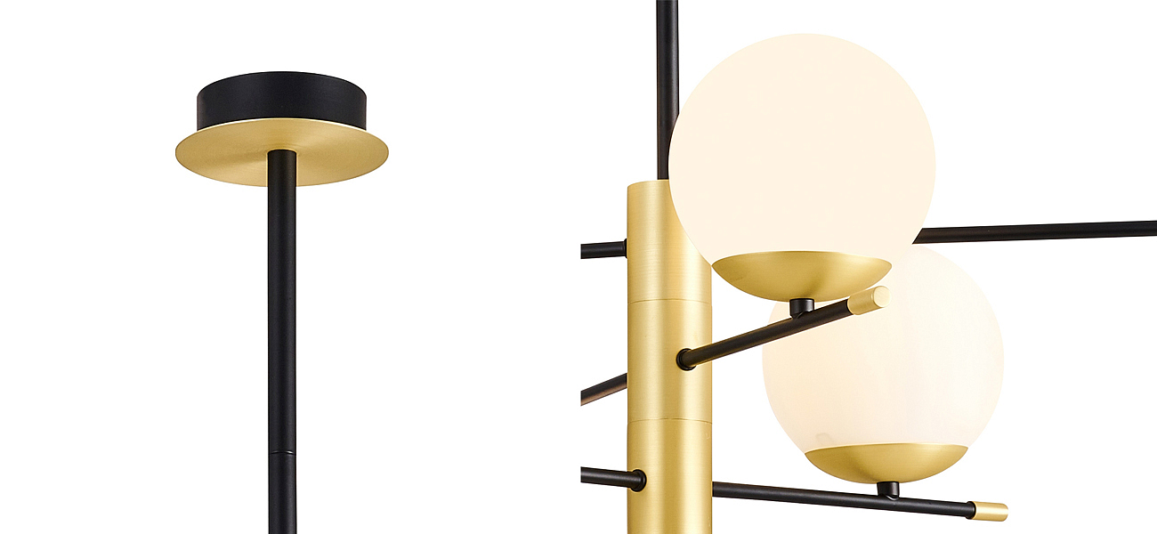 Люстра Черная с Золотом Spike Balls Hanging 6 Lamp Люстра Черная с Золотом Spike Balls Hanging 6 Lamp - Loft-Concept в Барнауле