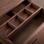 Прикроватный столик деревянный с 2-мя ящиками Moon Walnut Furniture варинант исполнения - 1 | Loft Concept в Барнауле