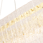 Люстра подвесная овальная с рельефными стеклянными панелями и золотым металлическим каркасом Textured Glass Chandelier варинант исполнения - 3 | Loft Concept в Барнауле