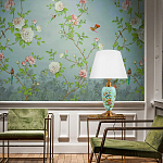 Настольная лампа голубая с изображением птиц Slip Away варинант исполнения - 5 | Loft Concept в Барнауле