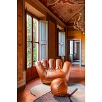 Дизайнерское кожаное кресло в форме руки Poltronova Joe Gold  Armchair варинант исполнения - 7 | Loft Concept в Барнауле