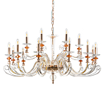 Люстра с 18-ю лампочками и изогнутыми прозрачными элементами из стекла Twisted Glass Candles Chandelier варинант исполнения - 1 | Loft Concept в Барнауле