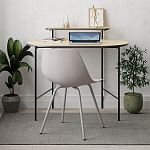 Стол письменный овальной формы с полкой LOUB WORKING TABLE BLACK OAK варинант исполнения - 2 | Loft Concept в Барнауле