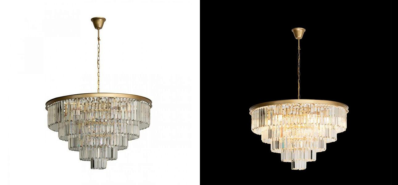 Круглая Люстра RH 1920s Odeon GOLD iron Five Layers Прозрачное Стекло диаметр 80 см Круглая Люстра RH 1920s Odeon GOLD iron Five Layers Прозрачное Стекло диаметр 80 см - Loft-Concept в Барнауле