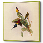 Постер на холсте с изображением птиц и цветов Blooming Birds Poster варинант исполнения - 3 | Loft Concept в Барнауле