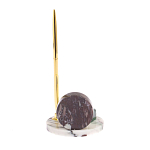 Часы настольные с шариковой металлической ручкой из натурального камня Stone Clock варинант исполнения - 3 | Loft Concept в Барнауле