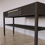 Дизайнерская Консоль с полкой и ящиком Primo Темный орех варинант исполнения - 5 | Loft Concept в Барнауле