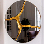 Зеркало кругле с декоративной золотой вставкой Golden Tree варинант исполнения - 4 | Loft Concept в Барнауле