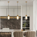 Подвесной светильник светодиодный с цилиндрическим плафоном Stone Helios варинант исполнения - 6 | Loft Concept в Барнауле