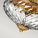 Потолочный светильник цвета латунь с прозрачным рифленым плафоном в форме чаши Hinkley варинант исполнения - 3 | Loft Concept в Барнауле