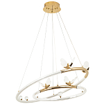 Кольцевая люстра с декором в виде бабочек Glass Butterflies Two Rings Chandelier варинант исполнения - 2 | Loft Concept в Барнауле