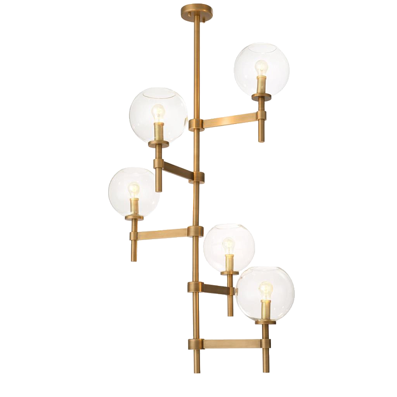 Люстра Chandelier Jade Cascade Латунь Античная полированная Прозрачное Стекло Люстра Chandelier Jade Cascade Латунь Античная полированная Прозрачное Стекло в Барнауле | Loft Concept