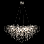 Люстра подвесная с прозрачными стеклянными подвесками в форме капель Диаметр 100 см Droplet Chandelier варинант исполнения - 13 | Loft Concept в Барнауле