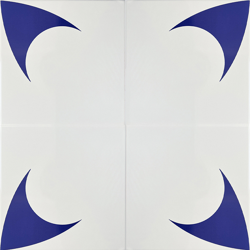 Дизайнерская плитка с узором Комета 2 Белый Синий в Барнауле | Loft Concept 