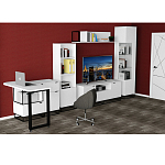 Стеллаж книжный белый с 3-мя открытыми полками и дверкой Strict Lines варинант исполнения - 6 | Loft Concept в Барнауле